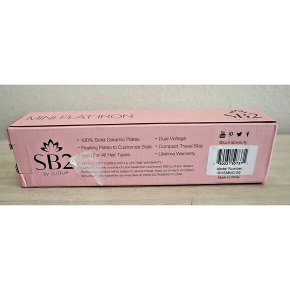SB2 by Sutra 10HSMNG-B2 - Compact Travel Size - Pink Mini Flat Iron - Picture 3 of 4